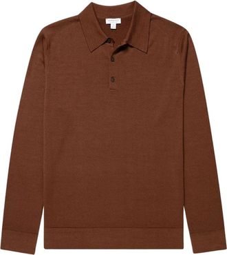 Sunspel Polo de lana merino - Tops - Hombre - Marr&oacute;n - L