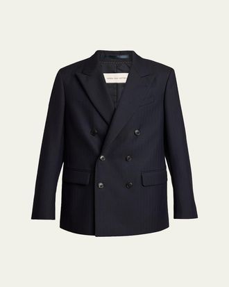 Dries Van Noten Mens Buforden Double-Breasted Wool Jacket