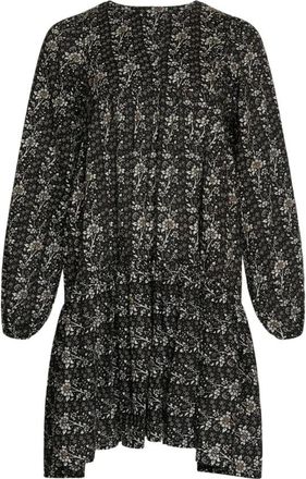 Tiffany & Co. Kleedjes, Dames, Zwart, Xs/S, Katoen, Zwarte Bloem Jurk Katoen