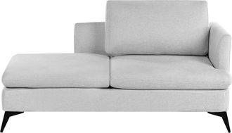 Beliani Chaise longue derecho Tela Gris claro