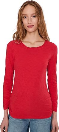 Mod-o-doc Long Sleeve Twisted Scoopneck T-Shirts Womens Clothing Rouge : LG (US 12-14), Cotton