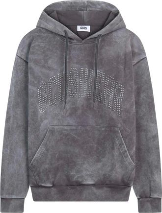 GCDS Gcds - Studded Hoodie - Heren - Sweatshirts & Hoodies - Grijs - Maat: XL Katoen