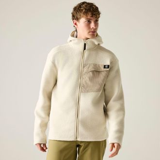 Dare 2B Dare 2B Heren Firn Borg fleecejas met capuchon (Amandelmelk)