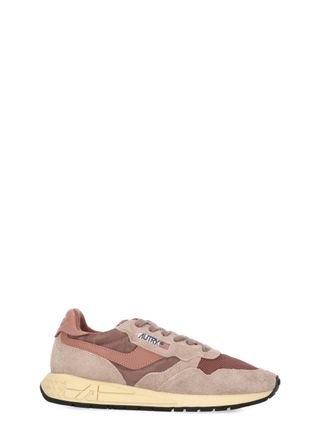 Autry Pink Suede Contrast Sole Sneakers