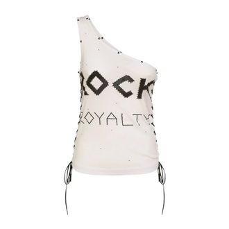 Stella McCartney Tops, Dames, Wit, S, Katoen, Rock Royalty One-Shoulder T-Shirt