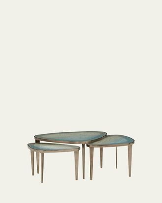 Interlude Home Jan Nesting Cocktail Tables, Antiqued Nickel