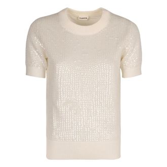 P.A.R.O.S.H. P.a.r.o.s.h., Truien & Vesten, Dames, Wit, XS, Katoen, Gebreide Katoenen Trui