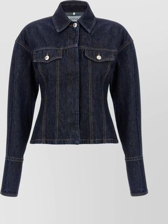 Sportmax neck collar stitching pockets front jacket