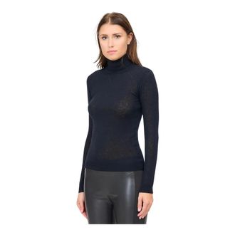 Ermanno Scervino Truien & Vesten, Dames, Zwart, L, Wol, Zwarte wollen blend Lupetto coltrui