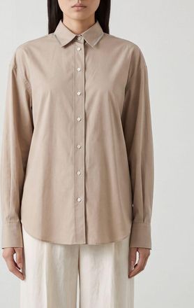 Brunello Cucinelli Camicia in popeline di cotone con collo classico