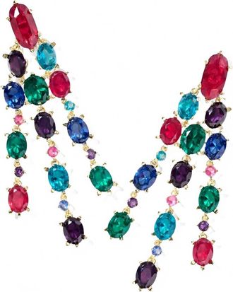 Kendra Scott Womens Cailin Statement Earrings In Gold Multi Mix