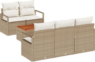 vidaXL Vidaxl - Garden Sofa Set 6 pcs Beige, white