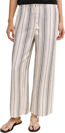 Bella Dahl Tassel Cord Drawstring Crop Pants In Boardwalk Stripe
