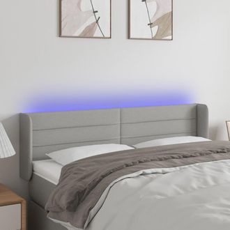 vidaXL Cabecero Con Led De Tela Gris Claro 147x16x78/88 Cm Vidaxl