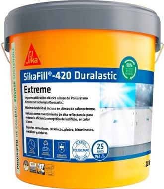 Sika Membrana L&iacute;quida Impermeabilizante Fill 420 Extreme, Blanco, Para Cubiertas Nuevas Como En Rehabilitaciones, Listo Para Su Uso, Permeable Al Vapor De 