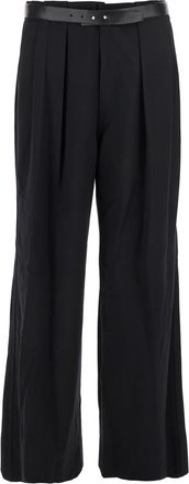 Juun.J Juun. J Black Trousers With Built-in Belt And Pleated Design In Wool Blend Man