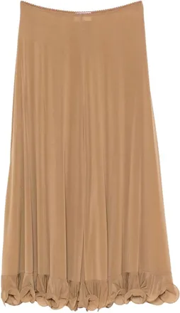 Moschino Gathered Ruffle Skirt with Brown Elasticated Waistband