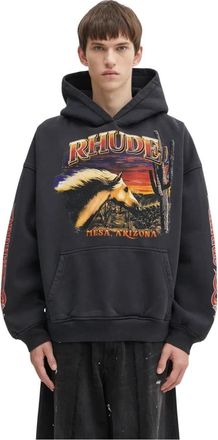 Rhude Mesa Stallion Hoodie - Heren - Hoodies - Zwart - XL - Katoen - Hoodies & sweatvesten
