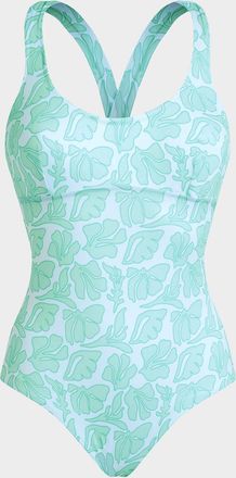 Vilebrequin Seashell-Print Jersey One-Piece Swimsuit