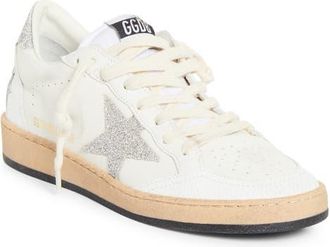 Golden Goose Ball Star Low Top Sneaker in White/Silver at Nordstrom, Size 11Us
