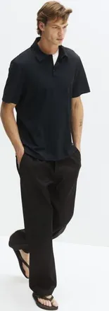 H&M Cooling Regular Fit Polo Shirt in Black at Nordstrom, Size X-Large
