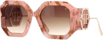 Philipp Plein SPP067 06Z8 Shiny Pink Marble/Gold/Brown Gradient