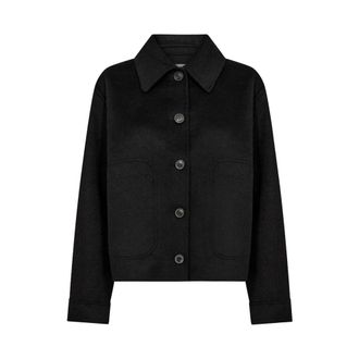 Levete Room Jassen, Dames, Zwart, XL, Wol, Lr-Owa 25 Jacket