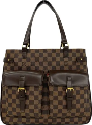 Louis Vuitton Brown Leather Pvc Handbag Shoulder Bag Tote Bag (Pre-Owned)