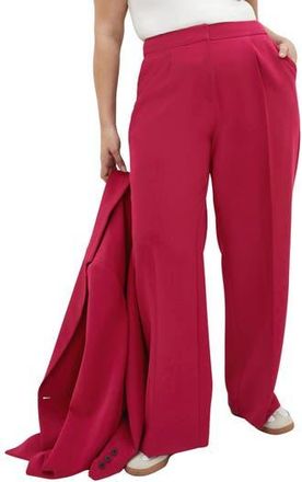 City Chic Alexis High Waist Wide Leg Pants in Deep Rose at Nordstrom Rack, Size L/20W
