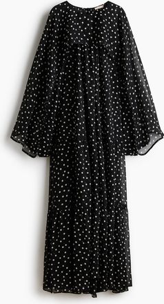 H&M Stufenkleid mit Cape-Detail - Schwarz