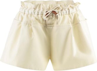 Moncler Cotton Shorts - Dames - Bermuda - Beige - XS - Katoen - Korte Broeken