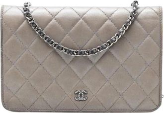 Chanel Pre-owned Mini Flap Bag - Dames - Vintage Mini Tas - Grijs - ONE Size - Leer - Vintage