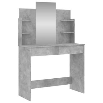 vidaXL Tocador Con Espejo Color Gris Hormig&oacute;n 96x39x142 Cm Vidaxl