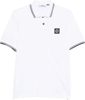 Stone Island Logo Cotton Polo Shirt