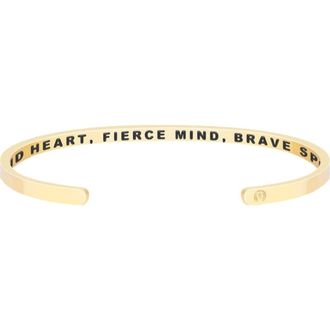 Mantra Kind Heart, Fierce Mind, Brave Spirit bracelet in Inside - Yellow Gold at Nordstrom