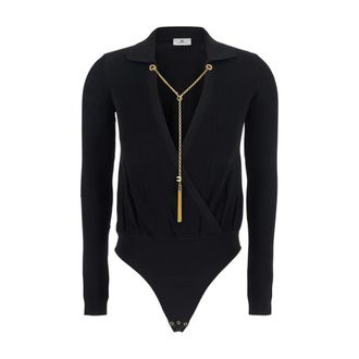 Elisabetta Franchi Dames, Tops, Zwart, Maat: XL Zijde