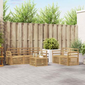 vidaXL Vidaxl Set Di Divani Da Esterno 6 Pz Bianco Legno Di Acacia Massello
