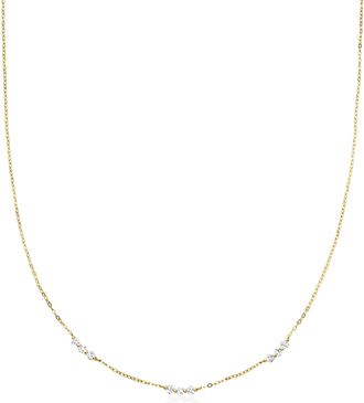 Ross-Simons Lab-Grown Diamond Station Necklace in 10kt Yellow Gold