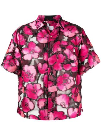 4sdesigns Camicia a fiori - Nero