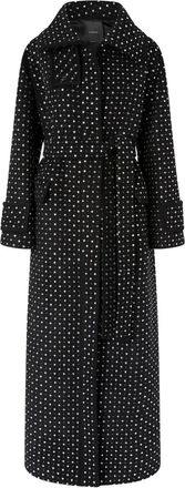Pinko crystal-embellished coat - women - Wool/Polyamide - 42 - Black