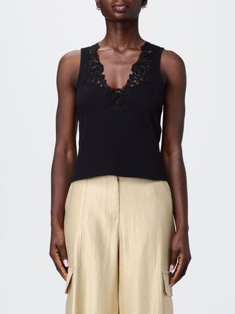 Twinset Top in cotone con dettagli in pizzo Twinset