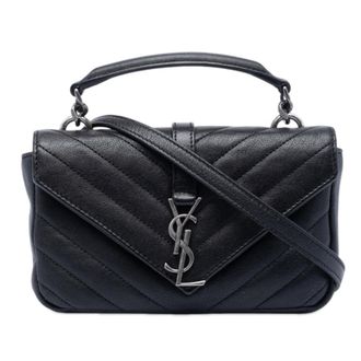 Saint Laurent Pre-owned Saint Laurent Mini Chevron Sheepskin Monogram College Satchel Ladies 4VRF7J5EAQ5ZIF7Y