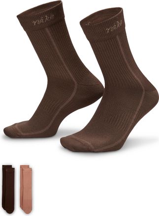 Nike Womens Everyday Plus Lightweight Crew Socks (2-Pair) in Multicolor | HQ7762-903