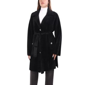 Pinko Pinko, Jassen, Dames, Zwart, S, Belted Coat