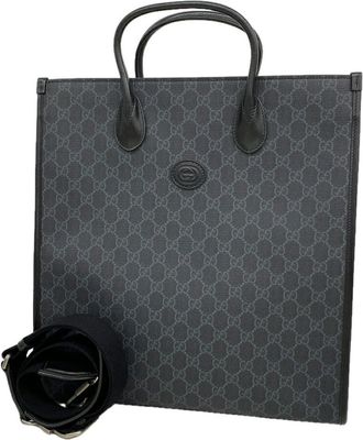 Gucci Black Leather Tote Bag (Pre-Owned)