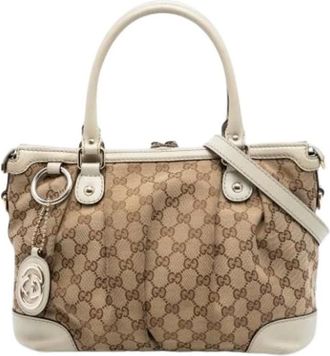 Gucci Pre-owned Handbags, female, Beige, Size: ONE SIZE Pre-owned Sukey