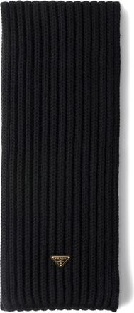 Prada Enameled Triangle Knit Scarf