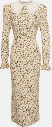 Alessandra Rich Floral silk midi dress