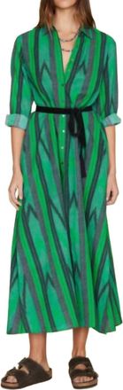 Xirena Boden Midi Shirt Dress In Green Woods