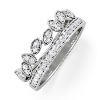 The Diamond Store Interlocking Marquise Stacking Lab Diamond Ring 0.25ct in 925 Silver